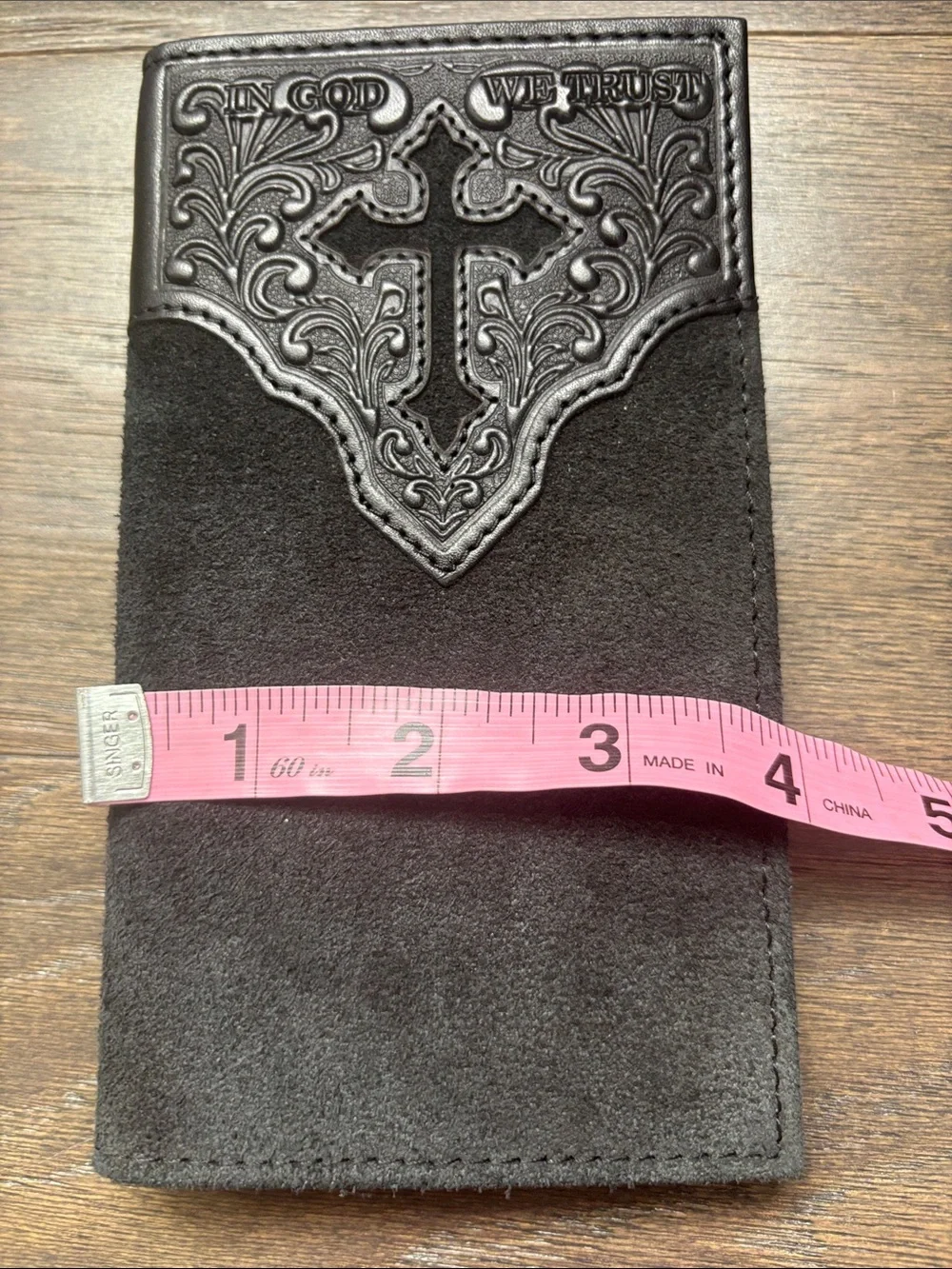 Nocona Genuine Leather Slim Fit,11 card,ID slot,slip pockets,In God We Trust
